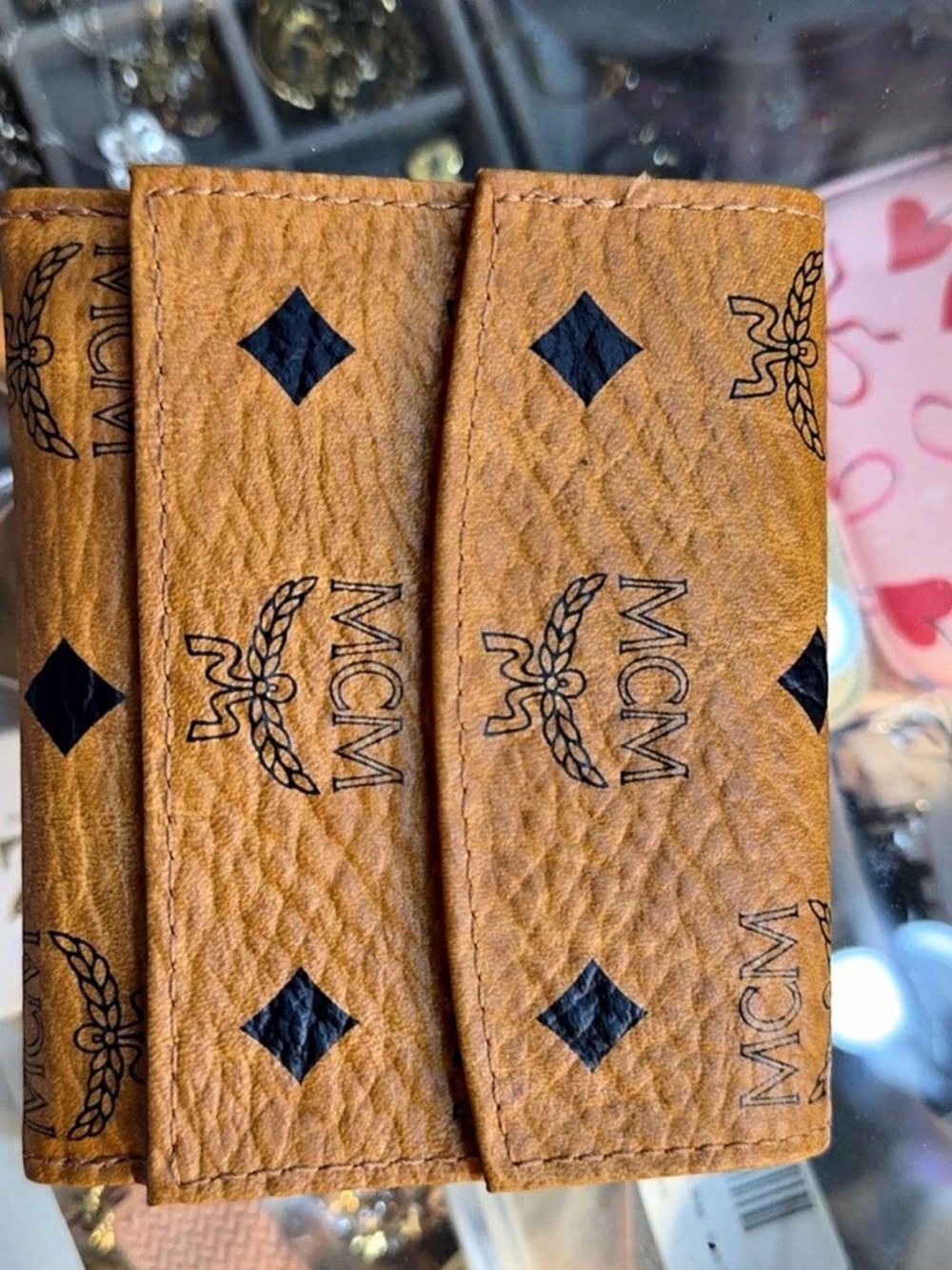 MCM Visetos Trifold Wallet in Brown